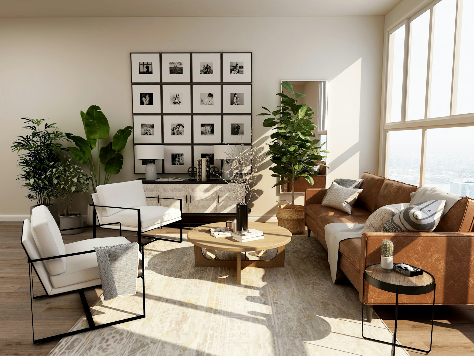 A calm, sunlit living room in warm daylight, the setting for an unhurried conversation about the future.